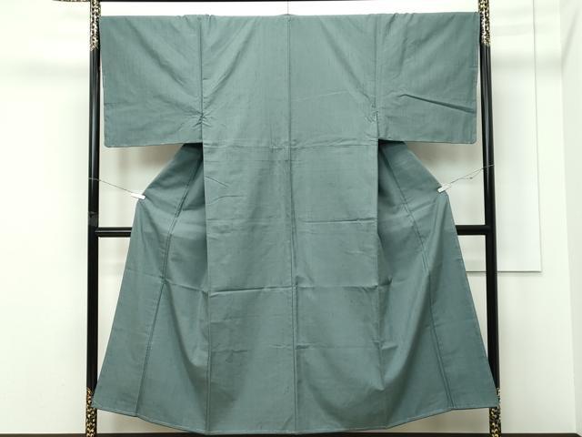 平和屋着物●極上 男性 紬 アンサンブル 色無地 山鳩色 逸品 未使用 CZAA5366s6