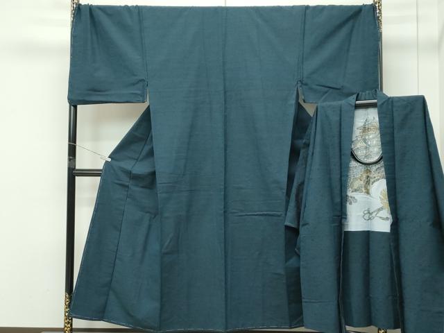 平和屋着物●極上 男性 紬・髭紬長羽織セット 霞文 逸品 未使用 CZAA5367s6