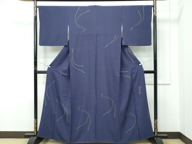 平和屋着物●極上 世界的人形師 辻村寿三郎 ジュサブロー 小紋 うさぎ 褐色地 伊と幸 反端付き 逸品 CZAA5385s6