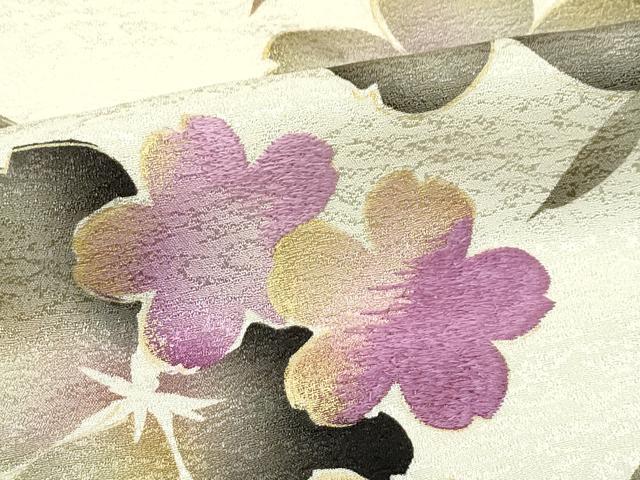 平和屋着物●極上 京の名門 じゅらく謹製 帝王紫 訪問着 刺繍 枝垂れ花文 暈し染め 金彩 逸品 CZAA5393s6