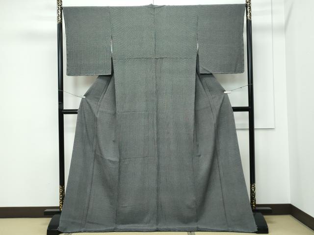 平和屋着物●極上 小紋師 鈴木秋治 江戸小紋 角通し 黒地 逸品 未使用 CZAA5394s6
