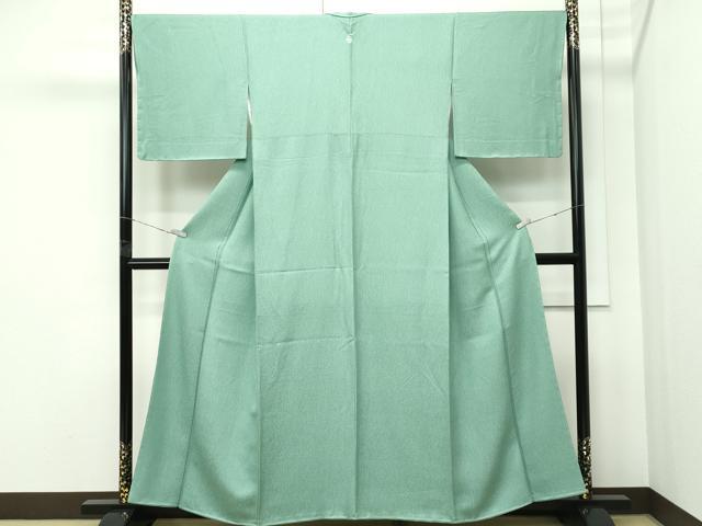 平和屋着物●極上 色無地 柳染色 氷割地紋 さが美扱い 逸品 未使用 CZAA5436s6