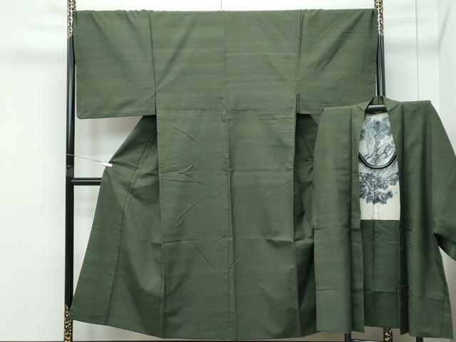 平和屋着物●極上 男性 紬 アンサンブル 霞文 逸品 CZAA5443s6