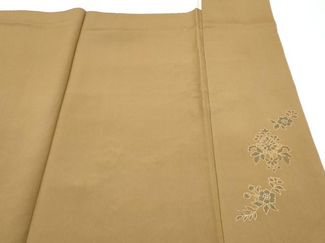 平和屋着物●極上 訪問着 刺繍 正倉院花文 金通し地 黒橡色地 やまと誂製 逸品 CZAA5457s6