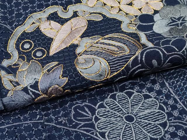 平和屋本店●極上 訪問着 総刺繍 中国三大刺繍 スワトウ相良刺繍 松竹梅雪輪吉祥文 金糸 逸品 CZAA5460s6