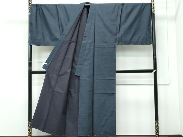 平和屋着物●極上 男性 本場大島紬 アンサンブル キングサイズ 100亀甲 総詰め 縞格子 上村織物謹製 証紙付き 逸品 未使用 CZAA5463s6