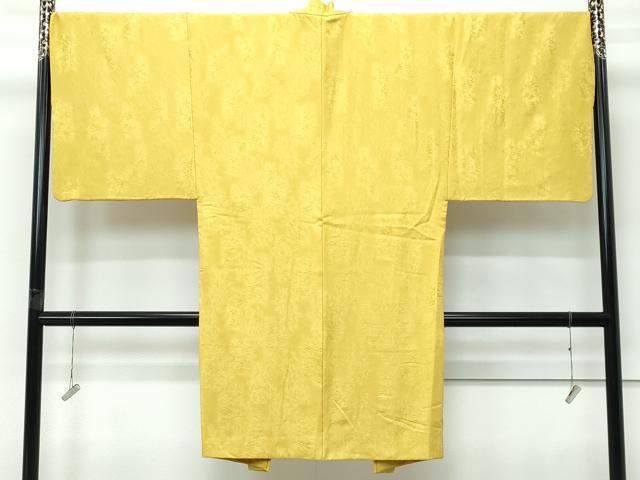 平和屋着物∞極上 男性 長羽織 色無地 芥子色地 樹林地紋 逸品 CZAA5467s6