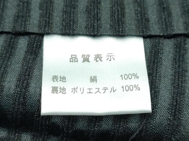 平和屋着物∞極上 男性 長羽織 紬地 和達人 横段文 黒地 逸品 CZAA5470s6