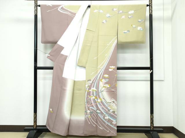 平和屋着物●極上 本加賀友禅作家 高平良隆 訪問着 流水枝花文 暈し染め 逸品 CZAA5479s6