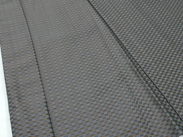 平和屋着物∞極上 男性 長羽織 お召地 市松綾織 逸品 CZAA5486s6
