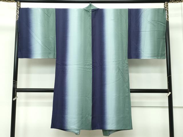 平和屋着物∞極上 男性 長羽織 単衣 間道 暈し染め 反端付き 逸品 未使用 CZAA5488s6