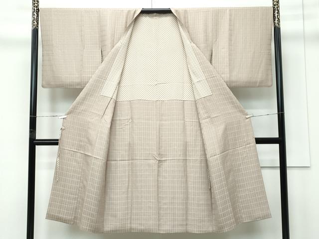 平和屋着物∞極上 道行コート ロング丈 格子柄 逸品 CZAA5496s6
