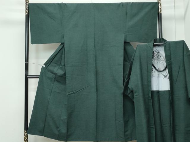 平和屋着物●極上 男性 紬 アンサンブル 色無地 革色 逸品 CZAA5511s6