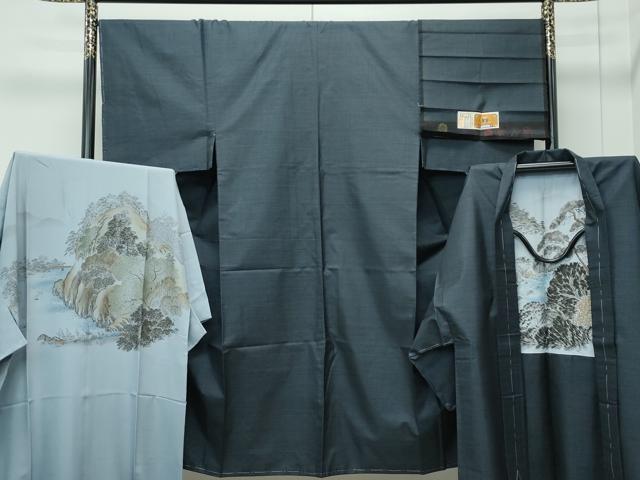 平和屋着物●極上 男性 本場大島紬 アンサンブル 長襦袢セット 100亀甲 総詰め ひろしま織物謹製 証紙付き 逸品 未使用 CZAA5513s6