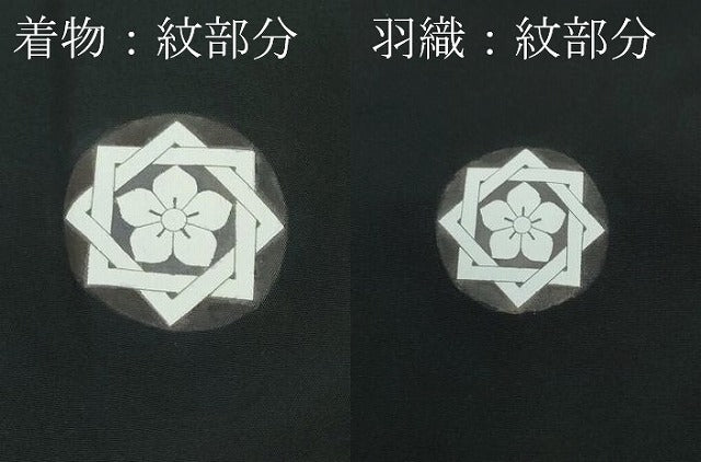 平和屋本店●極上 男性 黒紋付・長羽織セット キングサイズ 羽裏:風景文 逸品 CZAA5515s6