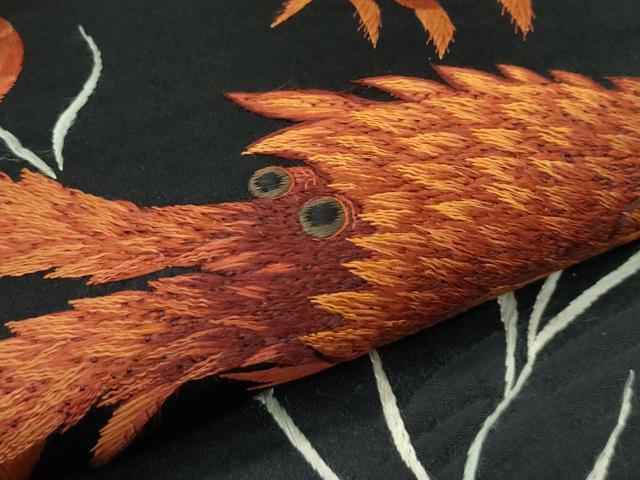 平和屋着物●極上 アンティーク 大正ロマン 丸帯 引き抜き帯 総手刺繍 伊勢海老 逸品 CZAA5528s6