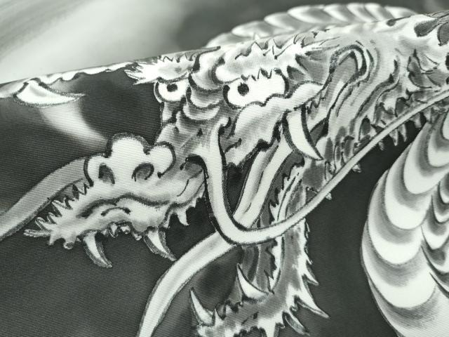 平和屋着物●極上 塩瀬 九寸名古屋帯 手描き 龍 逸品 未使用 CZAA5533s6