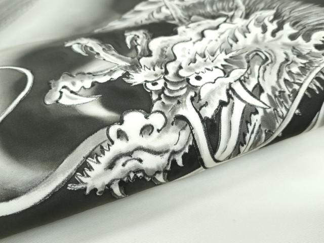 平和屋着物●極上 塩瀬 九寸名古屋帯 手描き 龍 逸品 未使用 CZAA5533s6