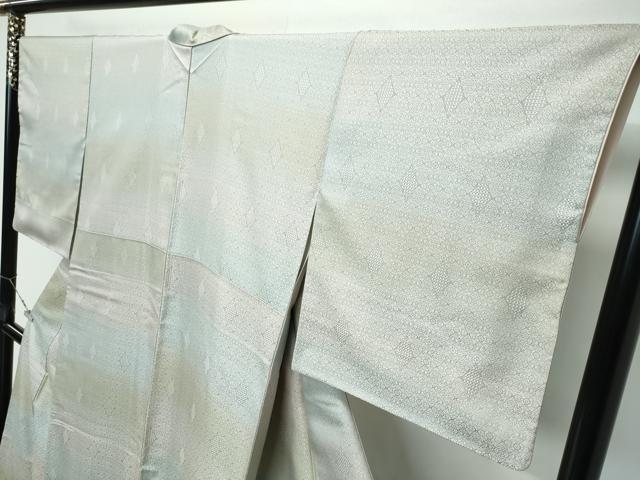 平和屋着物●極上 お召 花菱地紋 横段文 逸品 CZAA5536s6