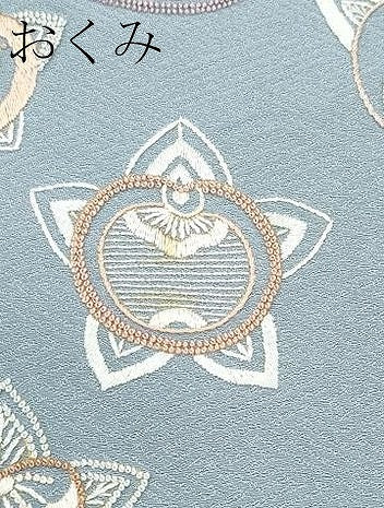 平和屋着物●極上 訪問着 総刺繍 蘇州刺繍 中国三大刺繍 相良刺繍 橘 七宝花文 銀糸 豆がら茶色地 逸品 未使用 CZAA5539s6