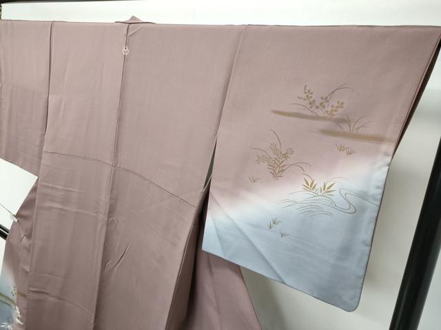 平和屋着物●極上 訪問着 手刺繍 鳥獣戯画 暈し染め 金彩 逸品 CZAA5553s6