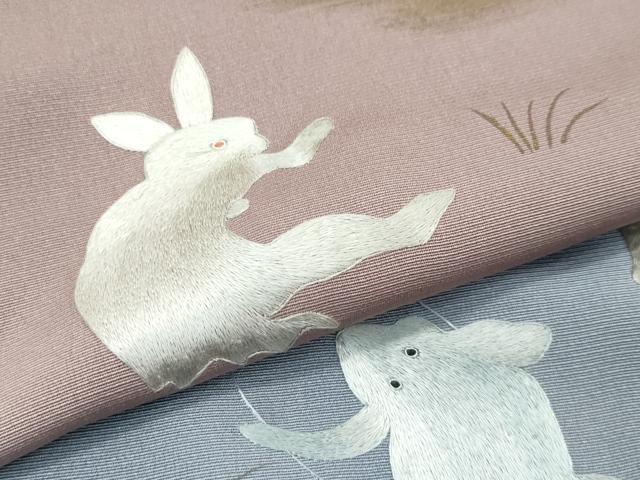 平和屋着物●極上 訪問着 手刺繍 鳥獣戯画 暈し染め 金彩 逸品 CZAA5553s6