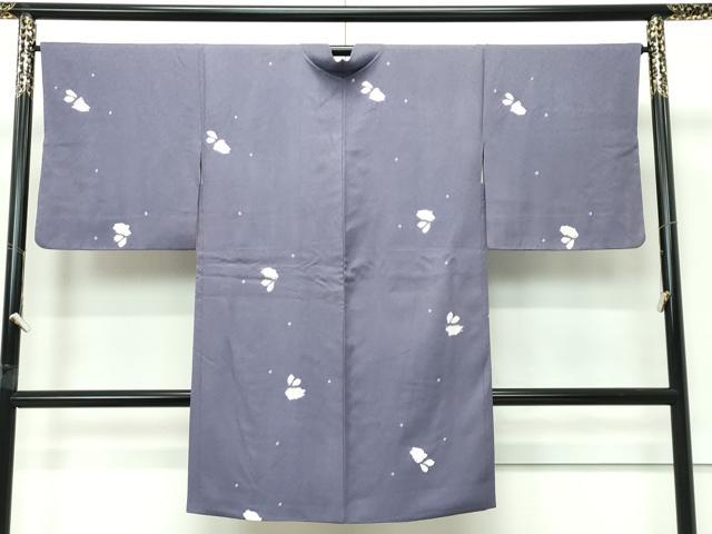 平和屋着物∞極上 長羽織 絞り 兎 紫鼠色地 羽織紐付き 逸品 CZAA5564s6