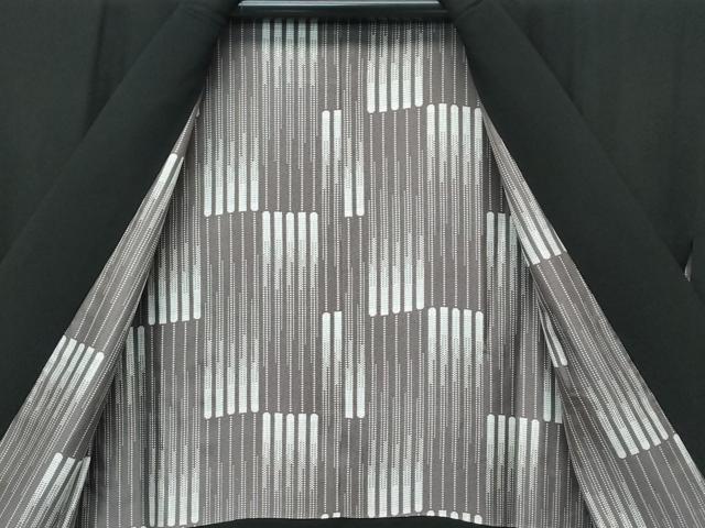 平和屋着物∞極上 道中着 ロング丈 色無地 黒地 逸品 CZAA5565s6