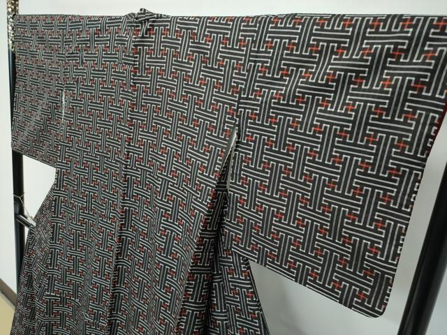 平和屋着物●希少 本場大島紬 龍郷絣 秋名バラ 逸品 CZAA5568s6