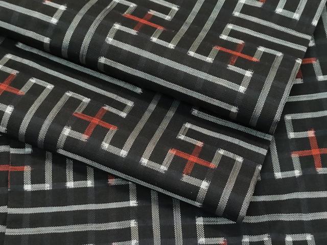平和屋着物●希少 本場大島紬 龍郷絣 秋名バラ 逸品 CZAA5568s6