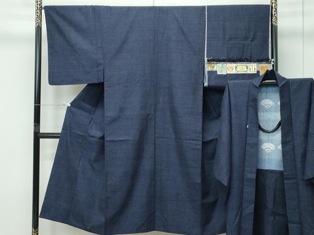 平和屋着物●極上 男性 本場結城紬 重要無形文化財 アンサンブル 奥順 杢 阪急百貨店扱い 証紙・反端付き 逸品 CZAA5603s6