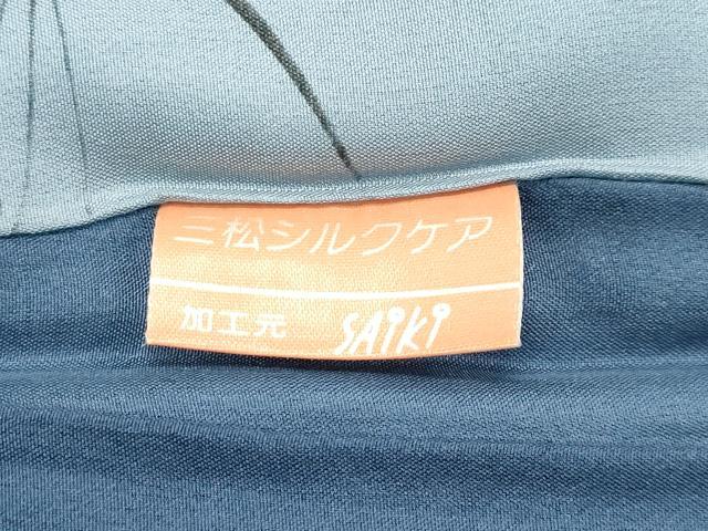 平和屋着物●極上 男性 紬 アンサンブル キングサイズ 色無地 麹塵色 逸品 CZAA5604s6
