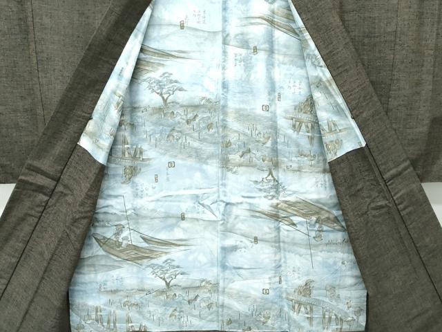 平和屋着物●極上 男性 紬 アンサンブル 霞文 逸品 CZAA5606s6