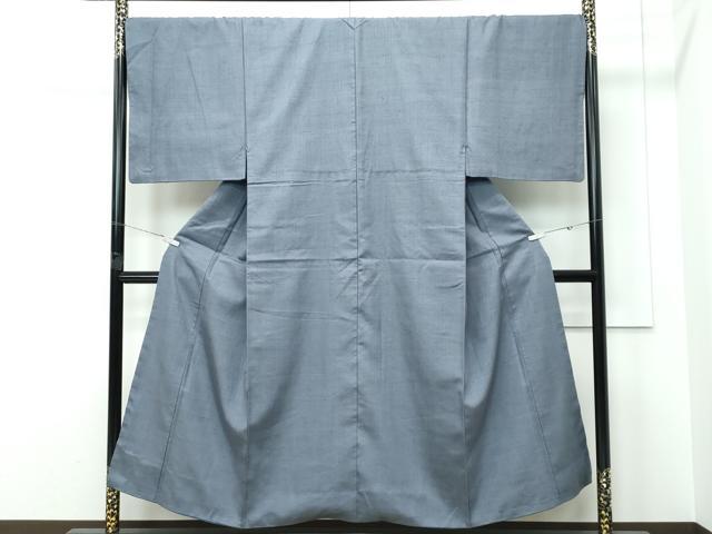 平和屋着物●極上 男性 紬 アンサンブル 色無地 錫色 逸品 CZAA5607s6