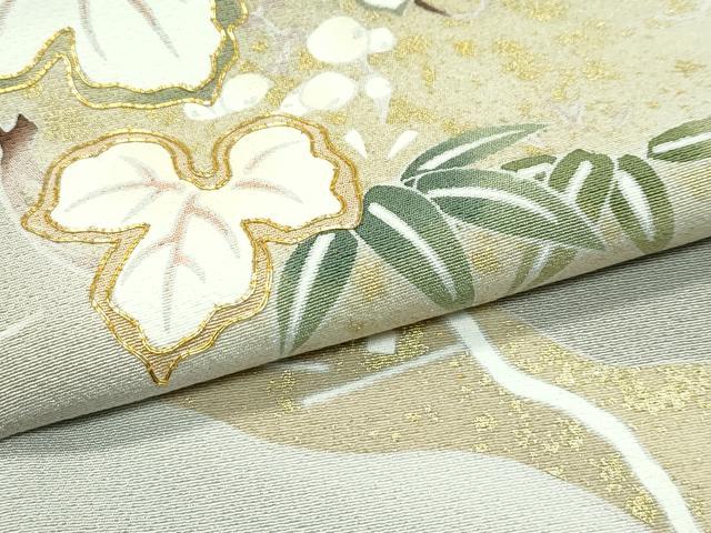 平和屋本店●極上 訪問着 駒刺繍 流水草花丸文 暈し染め 金彩 逸品 CZAA5611s6