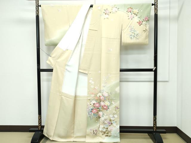 平和屋本店●極上 訪問着 草花文 暈し染め 金彩 逸品 CZAA5619s6