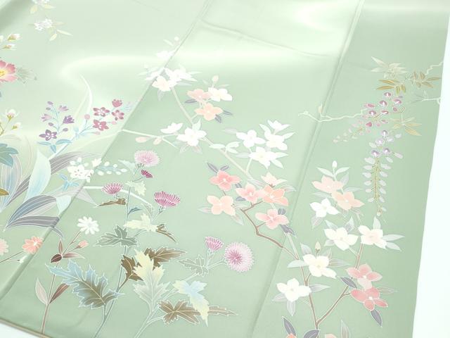 平和屋本店●極上 訪問着 草花文 暈し染め 金彩 逸品 CZAA5619s6