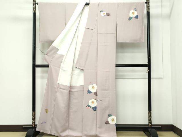 平和屋本店●極上 本加賀友禅作家 中町博志 訪問着 椿 アッシュローズ色地 逸品 未使用 CZAA5621s6