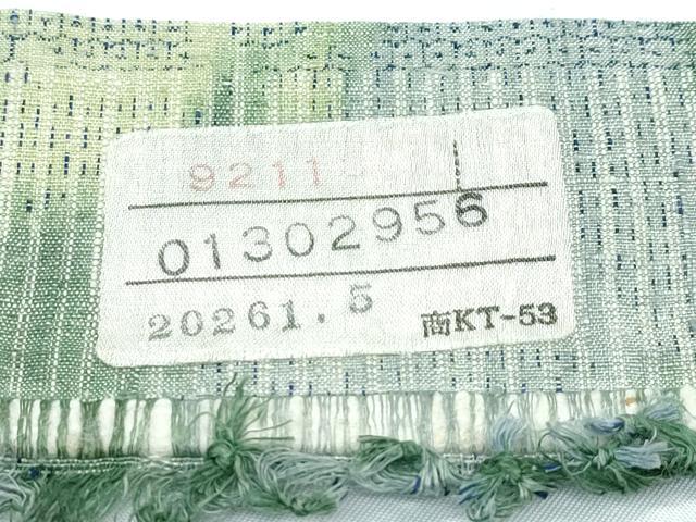 平和屋本店●極上 本場結城紬 重要無形文化財 モロ入り 100亀甲 蔦の葉文 反端付き 逸品 CZAA5642s6