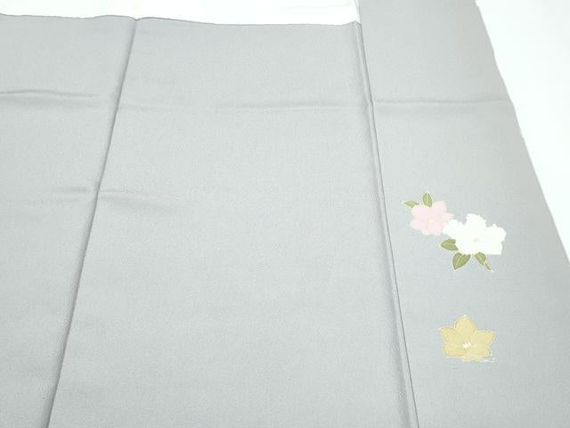 平和屋着物●極上 訪問着 草花文 金銀彩 枯野色地 逸品 未使用 CZAA5647s6