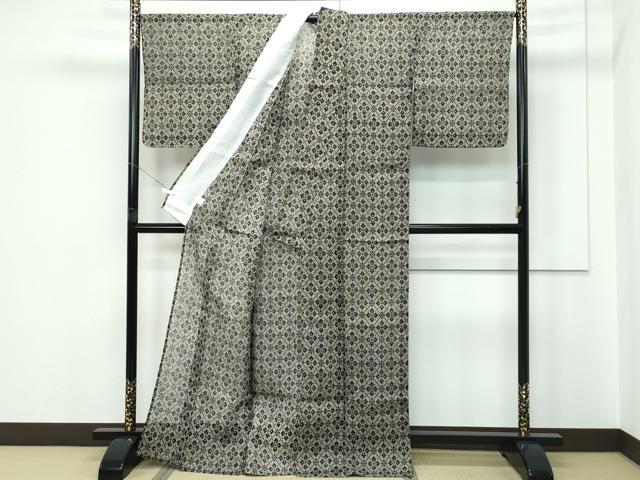 平和屋着物*極上 夏物 絹芭蕉 夏芭蕉 伝統工芸士 白川貞夫 花菱文 白新染織謹製 証紙付き 逸品 未使用 CZAA5649s6