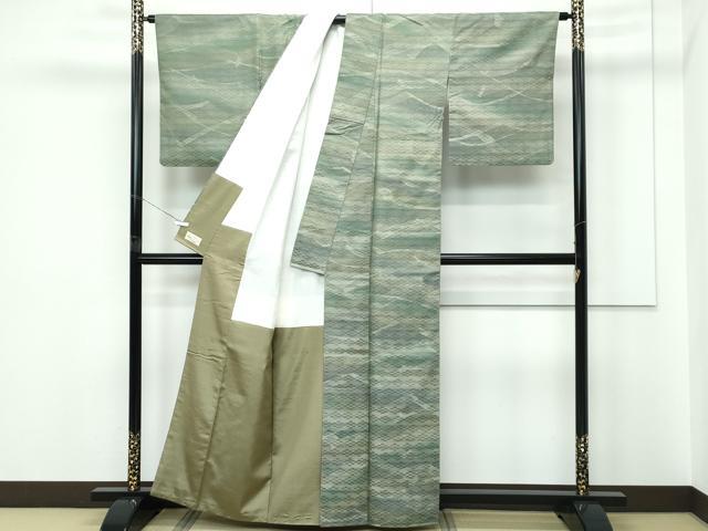 平和屋着物●極上 菅原工房 菅原結作 漢方染紬 立波文 やまと金ラベル 逸品 CZAA5651s6