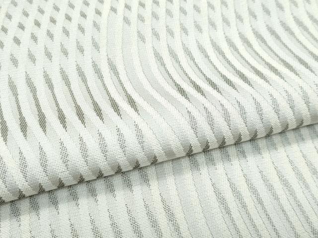 平和屋着物●極上 お召 寿光織 流線文 反端付き 逸品 CZAA5654s6