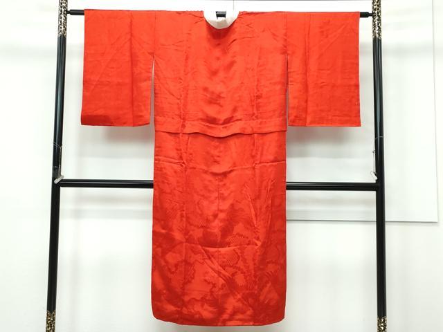 平和屋本店●極上 アンティーク 大正ロマン 長襦袢 袷 雲取り飛鶴鳳凰地紋 逸品 CZAA5670s6
