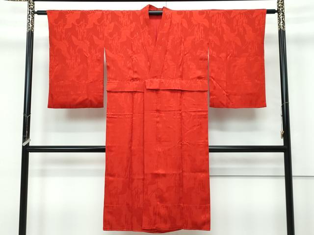 平和屋本店●極上 アンティーク 大正ロマン 長襦袢 袷 飛鶴地紋 逸品 CZAA5672s6