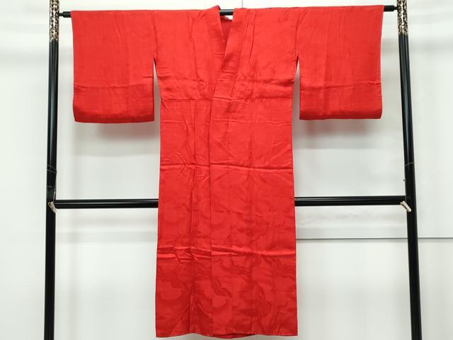 平和屋本店●極上　アンティーク　大正ロマン　長襦袢　袷　雲取り飛鶴地紋　逸品　CZAA5676s6 平和屋本店○極上 アンティーク 大正ロマン 長襦袢 袷 雲取り飛鶴地紋 逸品