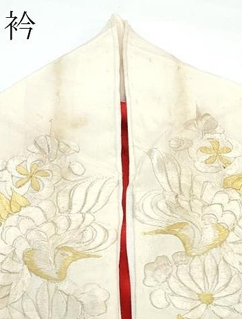 平和屋本店●極上 アンティーク 大正ロマン 長襦袢 袷 草花地紋 半衿刺繍 逸品 CZAA5681s6