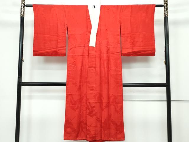 平和屋本店●極上 アンティーク 大正ロマン 長襦袢 無双仕立て 飛鶴地紋 逸品 CZAA5685s6