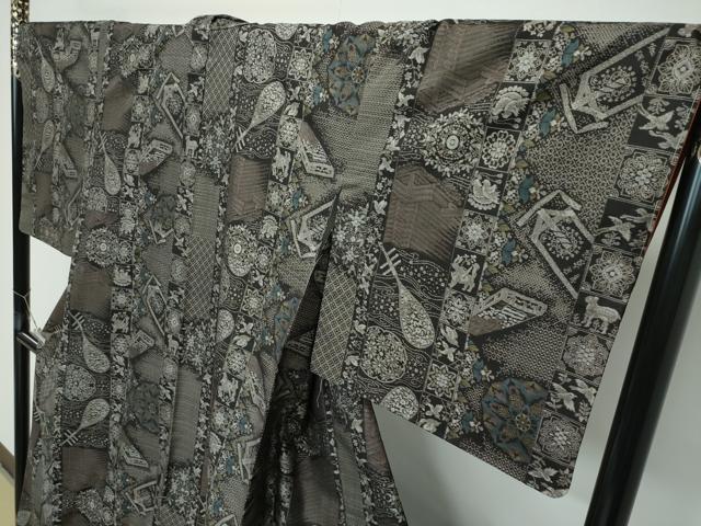 平和屋本店●極上 本場大島紬 12マルキ 正倉院文 ほていや扱い 逸品 CZAA5721s6