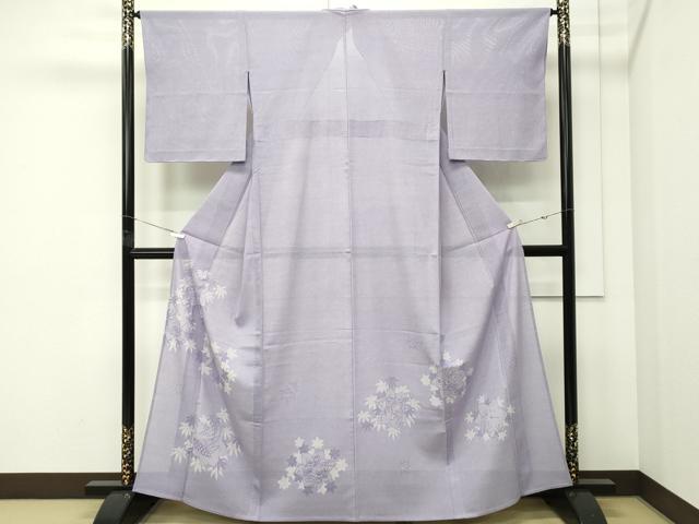 平和屋本店*極上 夏物 人間国宝 小宮康孝 色留訪問着 江戸小紋 絽 鮫小紋柄 花鳥筏文 両面染 三越扱 逸品 未使用 CZAA5771s6
